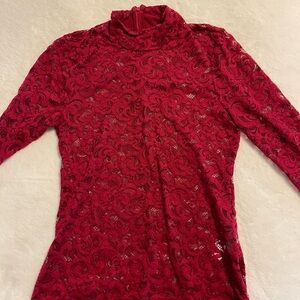 Elegant Red Lace Top